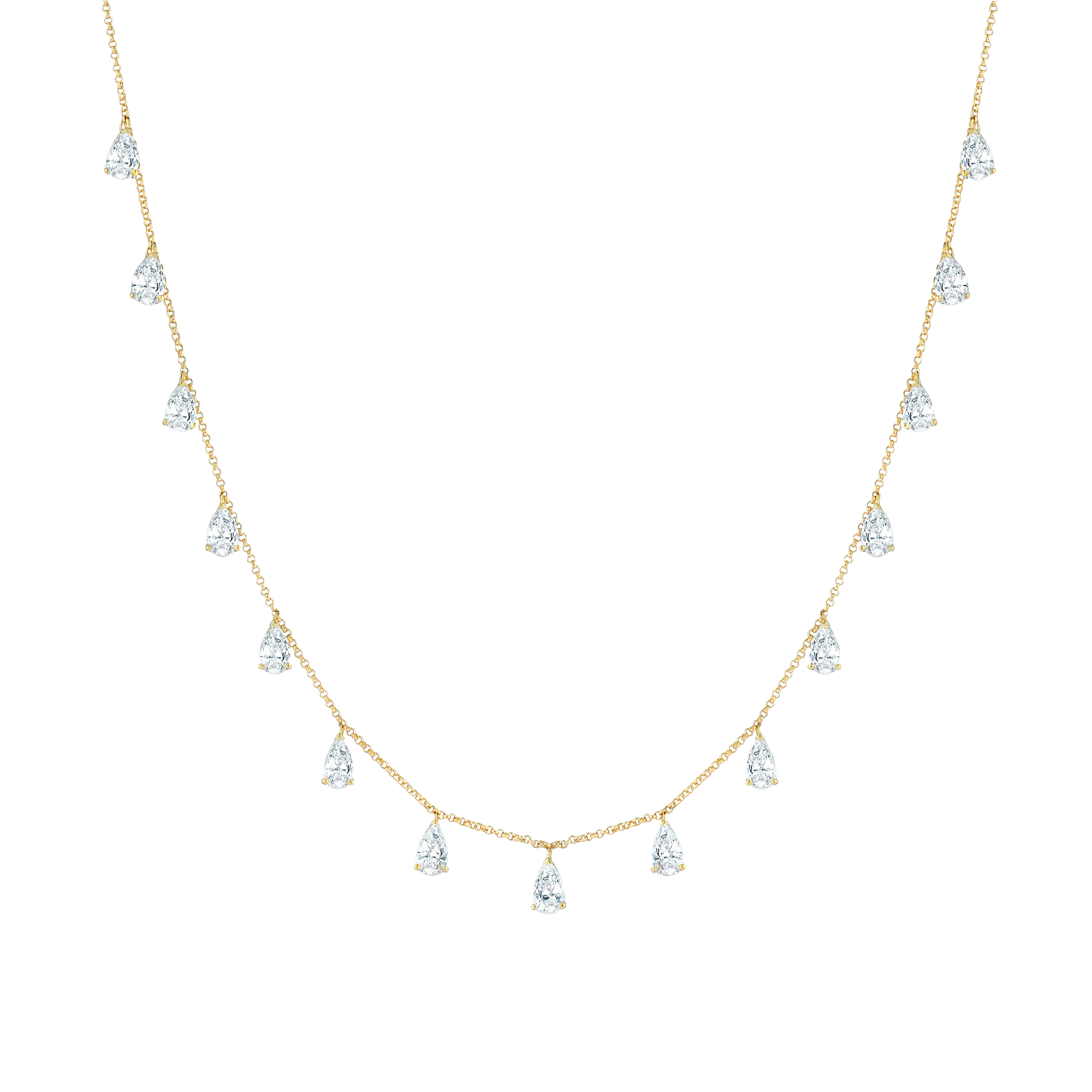 PEAR CHAIN NECKLACE 18k Yellow Gold / 3.613 CTW